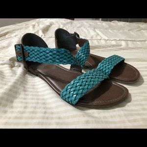 Teal and brown sandals Mudd size 8